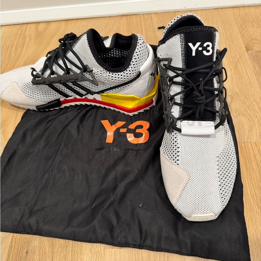 sold out Y-3 Yohjo Yamamoto Harigane Red Black White Sneaker Rare US 10.5 - Picture 7 of 9